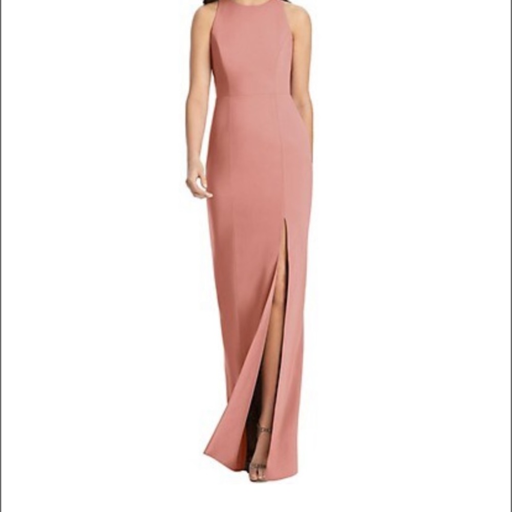 NWT Diamond Cutout Back Trumpet Gown With Front Slit